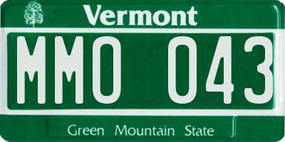 VT license plate MMO043