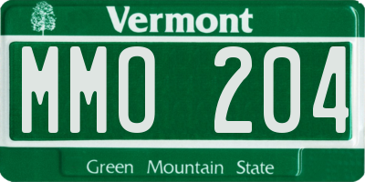 VT license plate MMO204