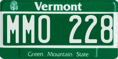 VT license plate MMO228