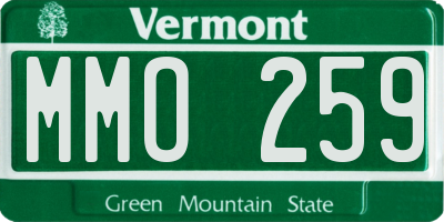 VT license plate MMO259