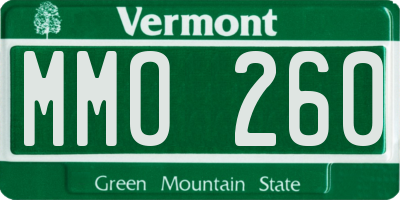 VT license plate MMO260
