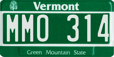 VT license plate MMO314