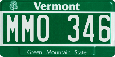 VT license plate MMO346
