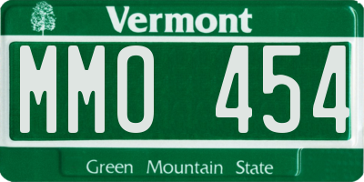 VT license plate MMO454