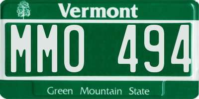 VT license plate MMO494