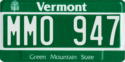 VT license plate MMO947