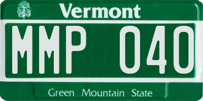 VT license plate MMP040