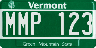 VT license plate MMP123