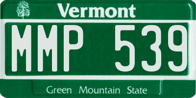 VT license plate MMP539