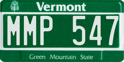 VT license plate MMP547