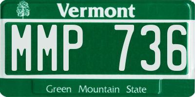 VT license plate MMP736