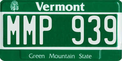VT license plate MMP939
