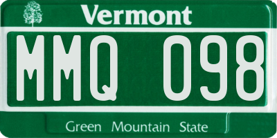 VT license plate MMQ098