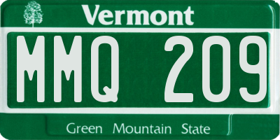 VT license plate MMQ209