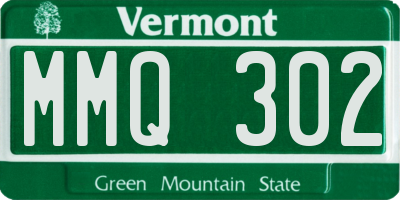 VT license plate MMQ302