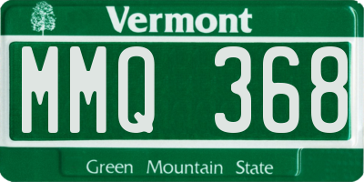 VT license plate MMQ368
