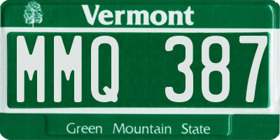 VT license plate MMQ387
