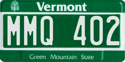 VT license plate MMQ402