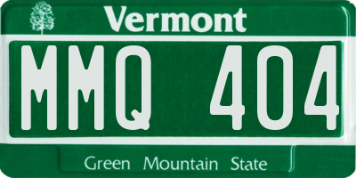 VT license plate MMQ404