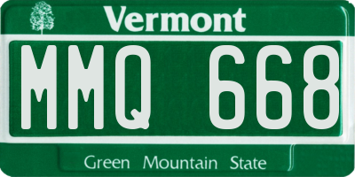 VT license plate MMQ668