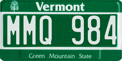 VT license plate MMQ984