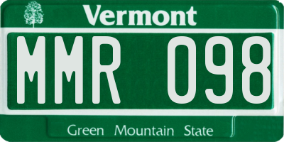 VT license plate MMR098