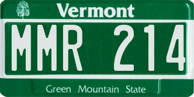 VT license plate MMR214