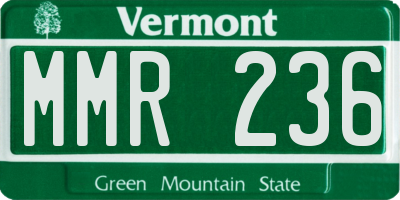VT license plate MMR236