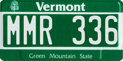 VT license plate MMR336