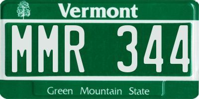 VT license plate MMR344