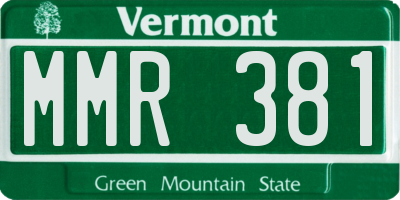 VT license plate MMR381