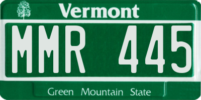 VT license plate MMR445