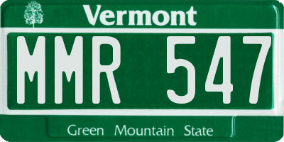 VT license plate MMR547