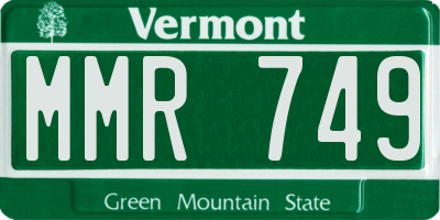 VT license plate MMR749