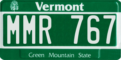 VT license plate MMR767