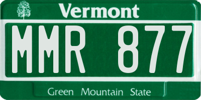 VT license plate MMR877