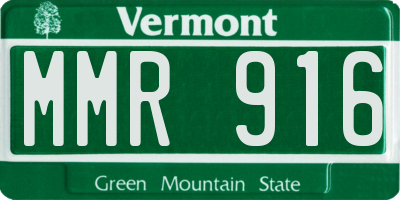 VT license plate MMR916
