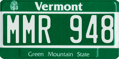 VT license plate MMR948