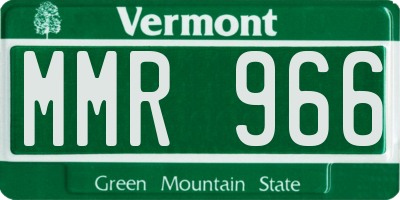 VT license plate MMR966