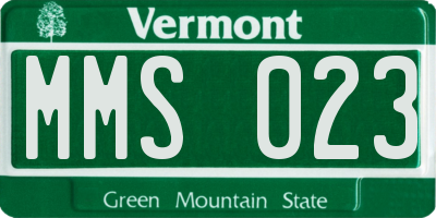 VT license plate MMS023