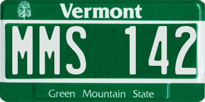 VT license plate MMS142