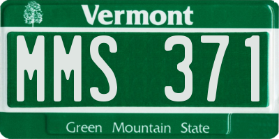 VT license plate MMS371