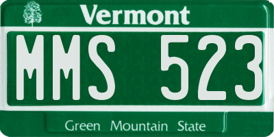 VT license plate MMS523