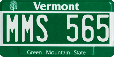 VT license plate MMS565
