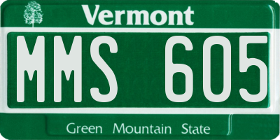 VT license plate MMS605