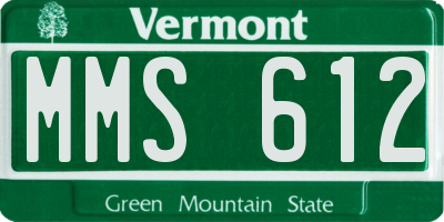 VT license plate MMS612