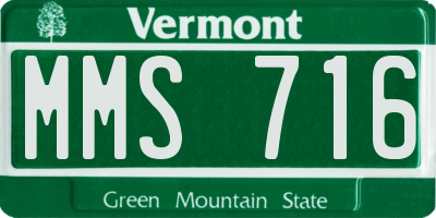 VT license plate MMS716