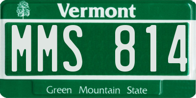 VT license plate MMS814