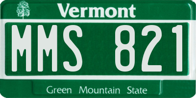 VT license plate MMS821
