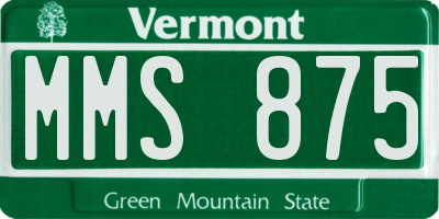 VT license plate MMS875